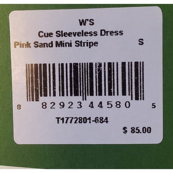 Toad & Co Size S Cue Sleeveless Stretch Dress Pink Mini Stripe Tie Waist Pockets - Picture 4 of 12
